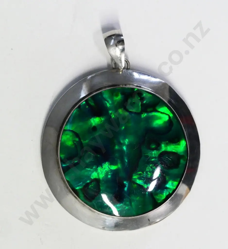 silver & dark green pendant stamped 925 no chain Image 1++