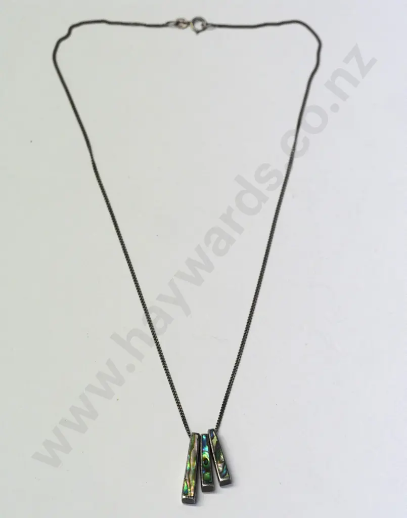 paua shell necklace chain stamped 925 Image 1++
