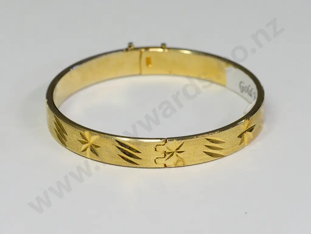 gold plated bangle stamped 18k RGP Image 1++