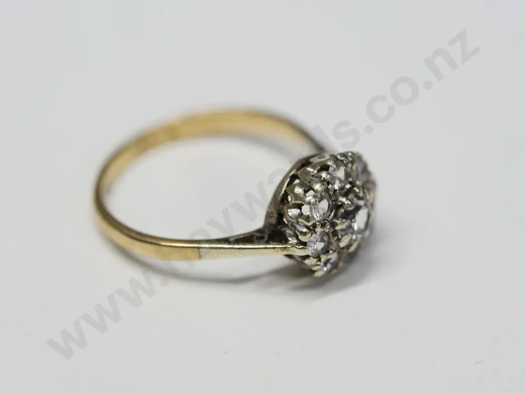 cz dress ring marked gold Image 1++