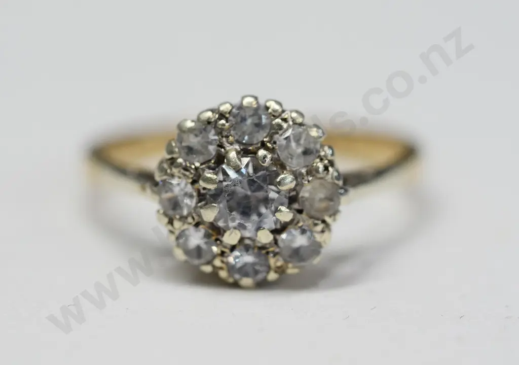 cz dress ring marked gold Image 1++