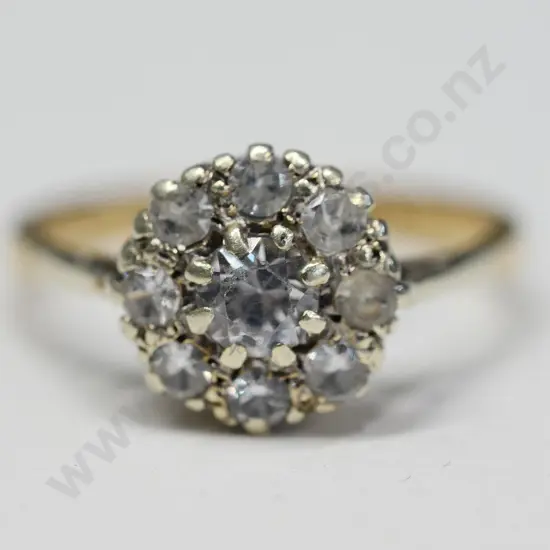 cz dress ring marked gold