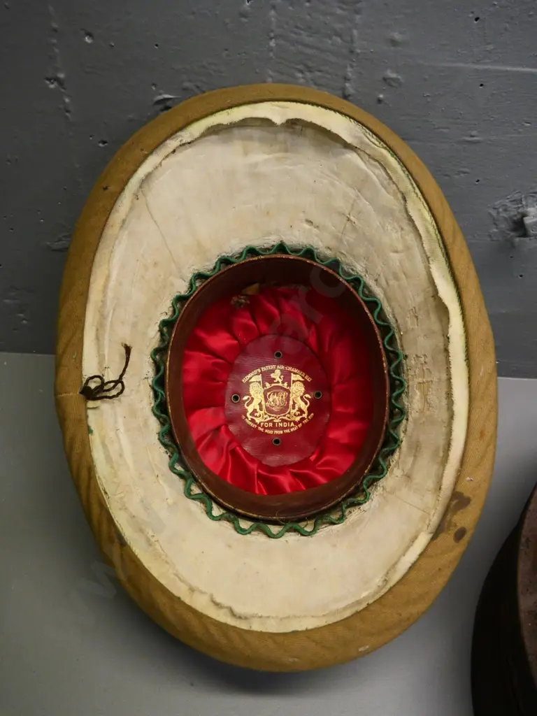 Ellwood's Air-Chamber Hat for India - with fitted metal case - and a bowler hat in spotty condition Image 1++