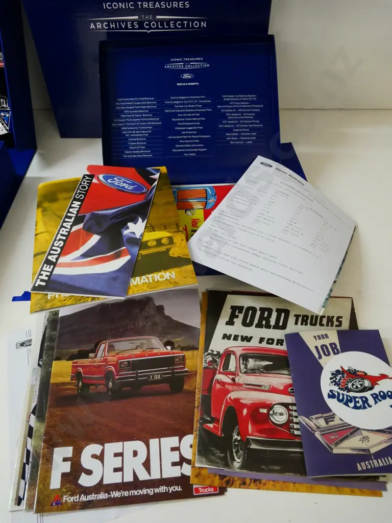Ford Iconic Treasures Archive Collection - book, replica inserts, fitted case with replica car badges, etc. Image 1++