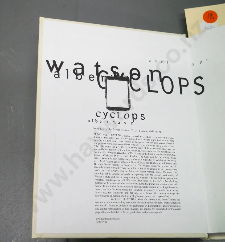 Photo book - Cyclops by Albert Watson, Bullfinch Press 1994 Image 1++