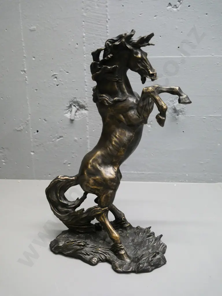 cast metal rearing horse figure H-350 Image 1++