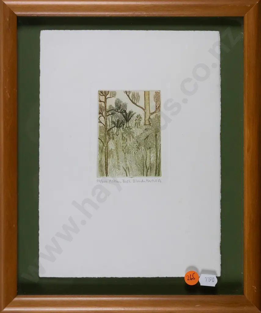 Brenda Hartill '84 - framed ltd edition print 52/250 "Nikau Bush" H-80 W-60 Image 1++