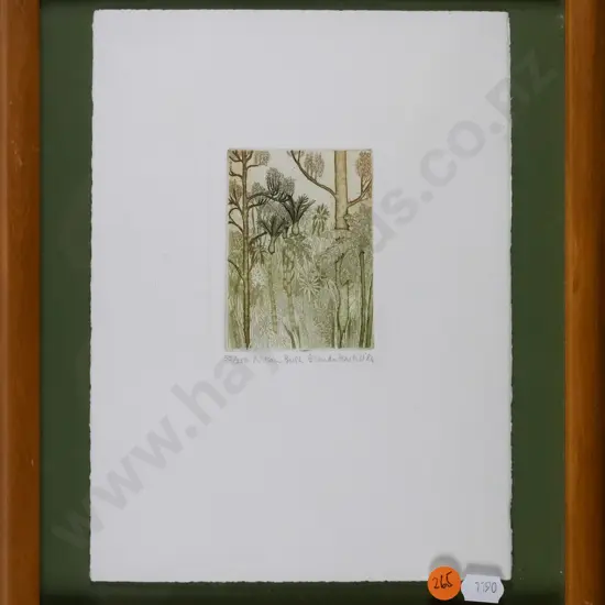 Brenda Hartill '84 - framed ltd edition print 52/250 "Nikau Bush" H-80 W-60