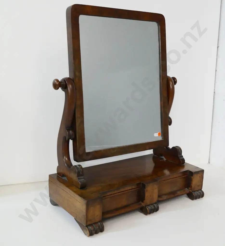 vintage dressing table mirror with 2 drawers - some cracks, lifting veneer, etc. H-680 W-500 D-250 Image 1++