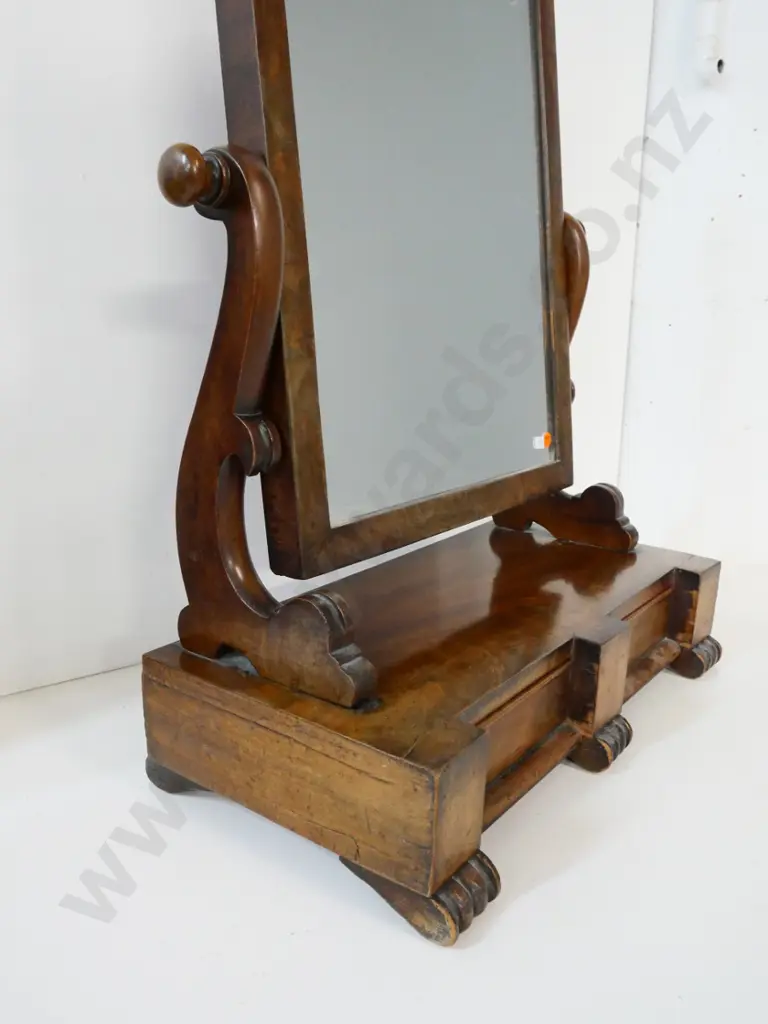vintage dressing table mirror with 2 drawers - some cracks, lifting veneer, etc. H-680 W-500 D-250 Image 1++