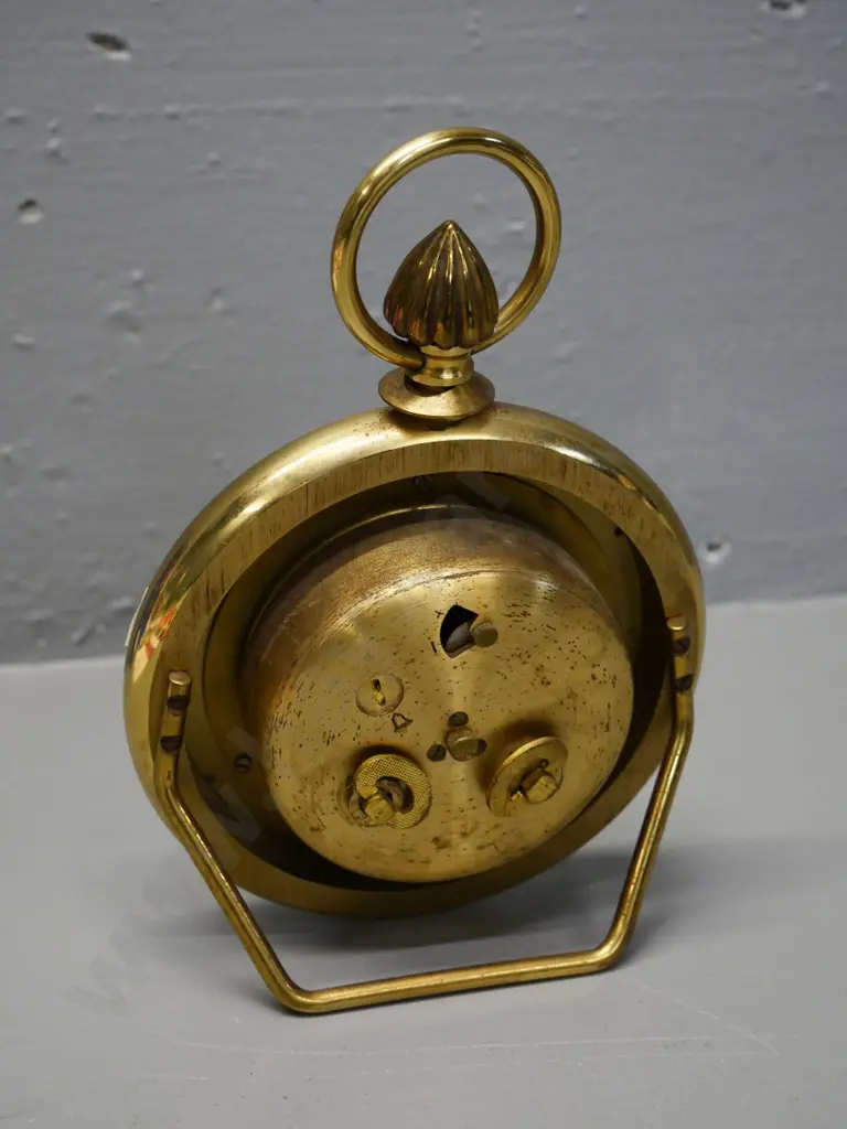 Jaccard France brass bedside alarm clock in the shape of a pocket watch H-190 Image 1++