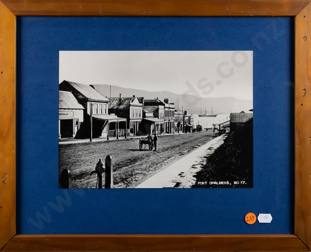 framed reproduction vintage black & white photograph - Port Chalmers H-170 W-235 Image 1++