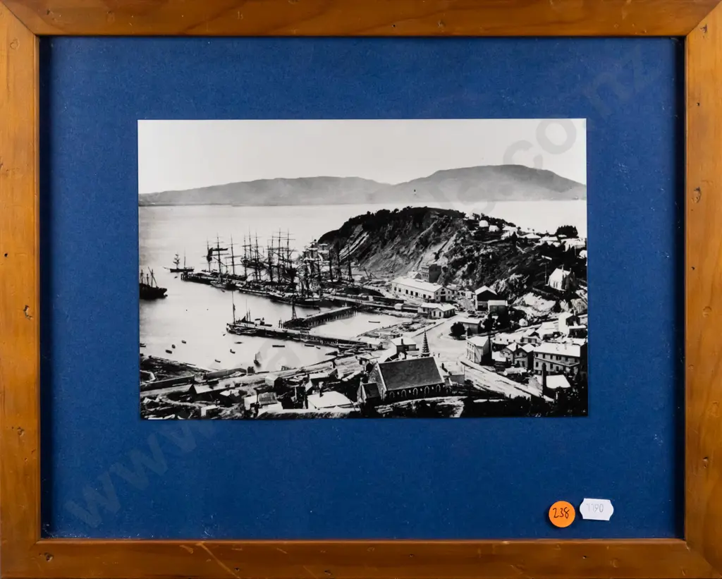 framed reproduction vintage black & white photograph - Port Chalmers H-170 W-235 Image 1++