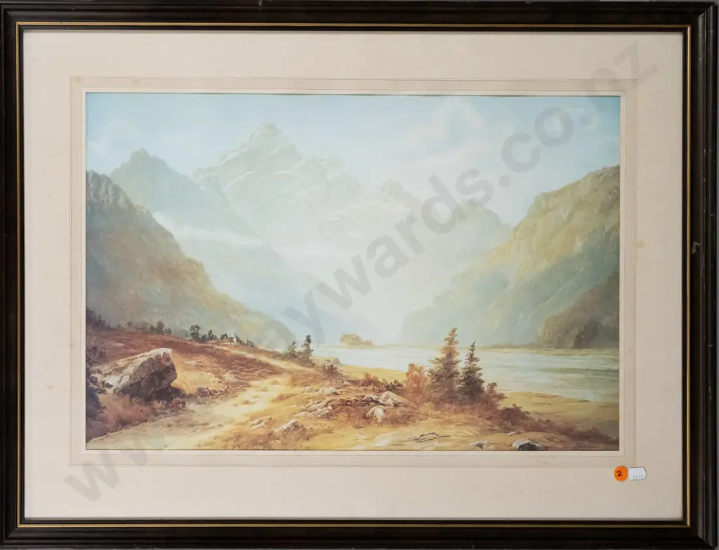 framed historic print - Mt Avalanche, Matukituki River, Wanaka H-340 W-520 Image 1++