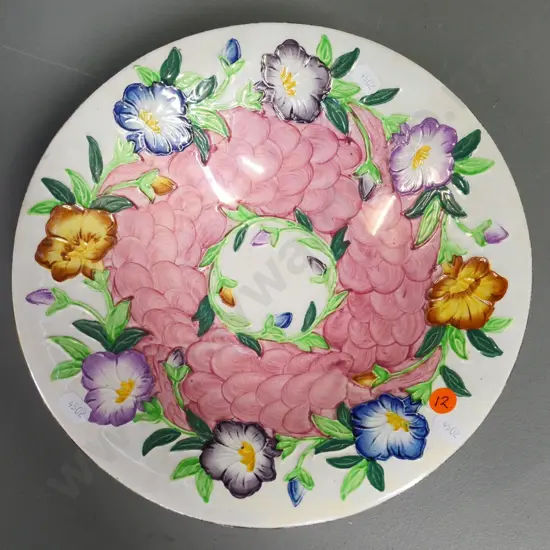 Maling pink thumbprint lustre glaze bowl D270