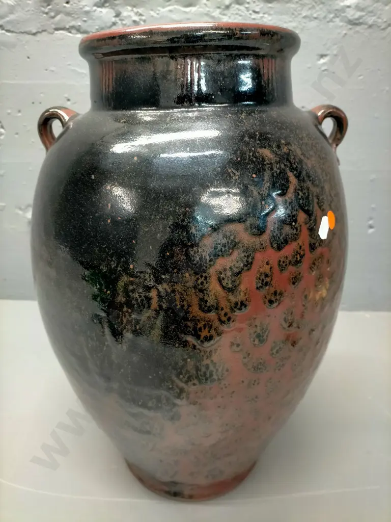 large Paul Fisher NZ  studio pottery vase H-500 Image 1++