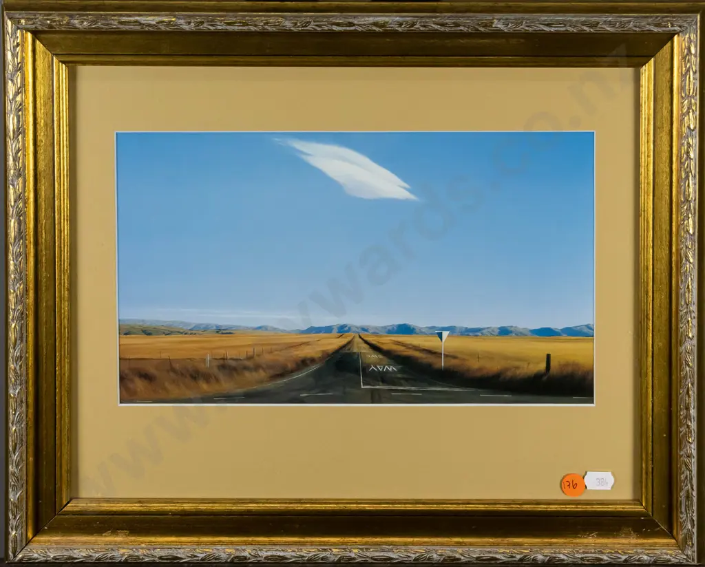 gilt framed Grahame Sydney print - intersection H-165 W-280 Image 1++