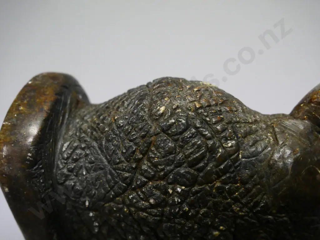 pair of heavy carved stone rhinoceros book-ends H-160 Image 1++