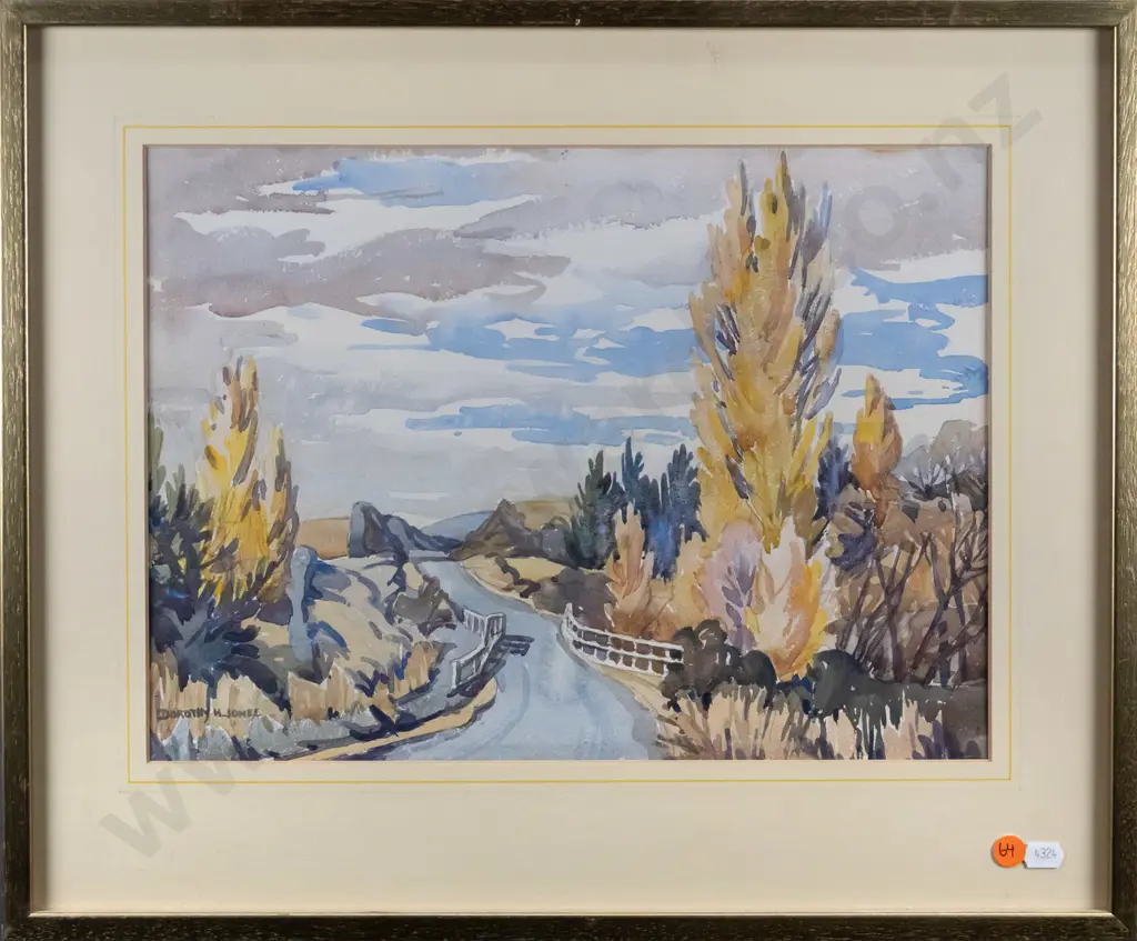 Dorothy Jones - framed watercolour - landscape H-270 W-360 Image 1++