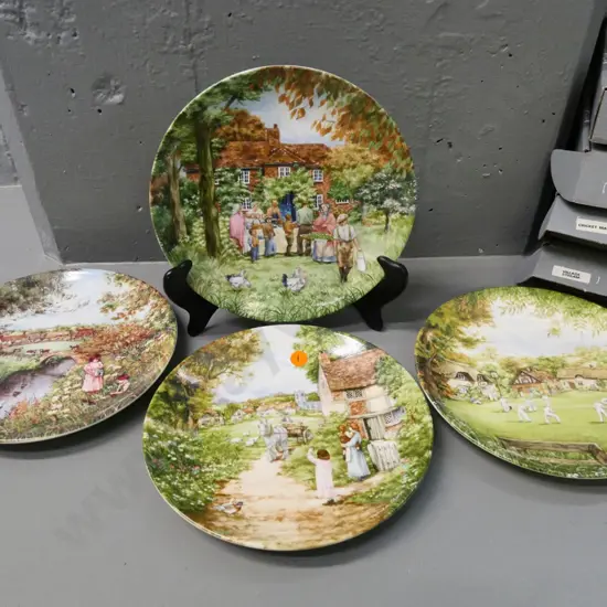 4 Wedgwood Bradford Exchange collector's plates with original boxes - one is 1989, three are 1990