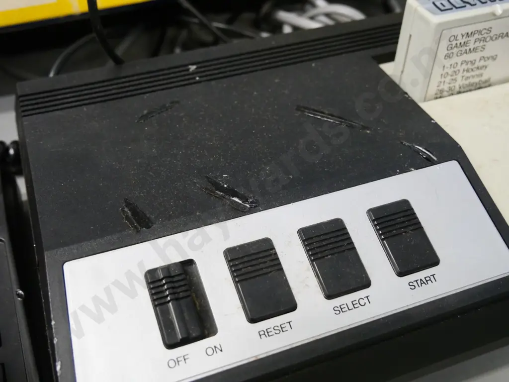 Fountain videogame console and Olympics cartridge, with original box - marks to plastic, untested Image 1++
