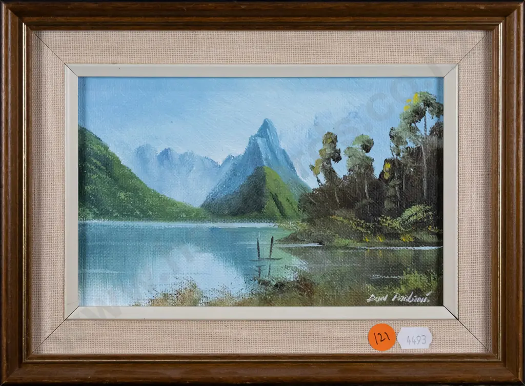 Don Parlane - framed oil  "Mitre Peak" H-120 W-190 Image 1++