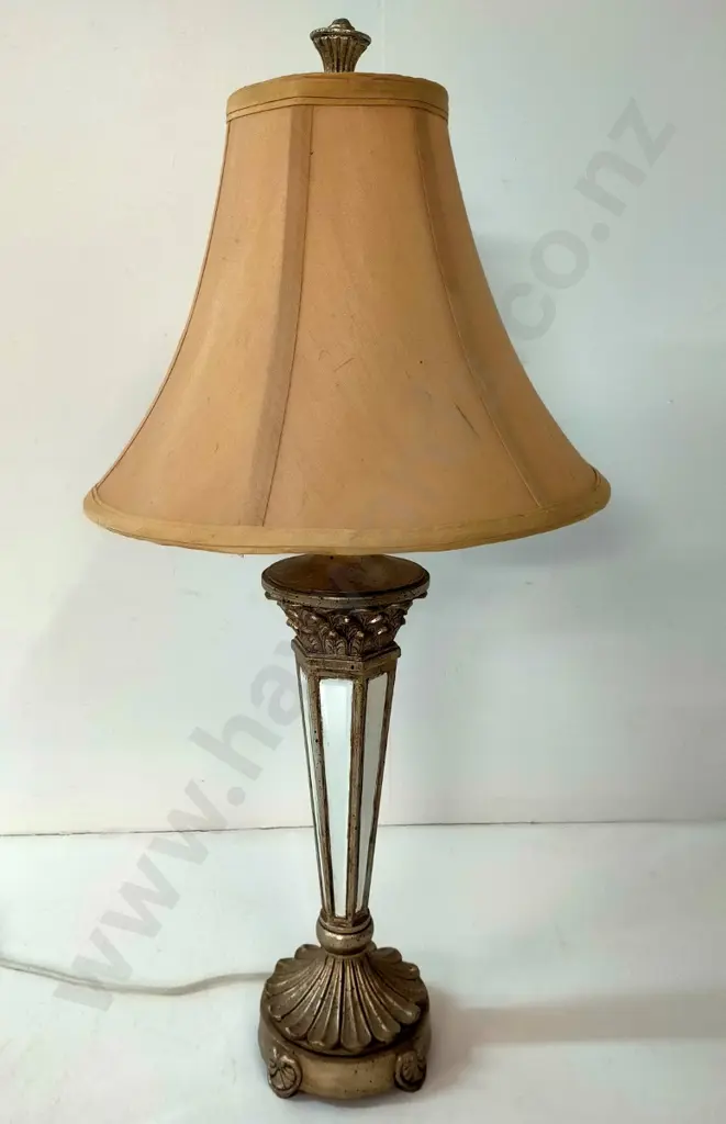 gilt and mirror table lamp with shade H-700 Image 1++