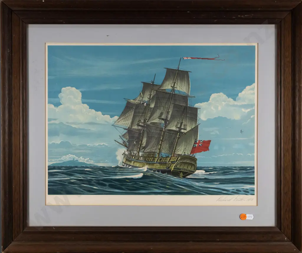 Richard Linton 1979 - framed lithograph - The Bounty H-230 W-450 Image 1++