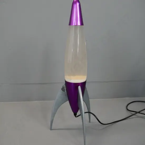 rocket shape lava lamp - anodised purple H-510