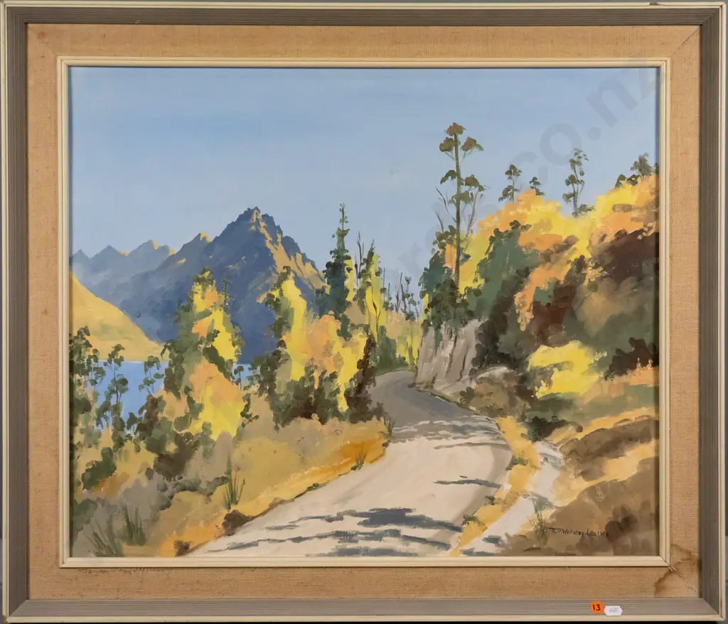 R Wicksteed - framed oil "Walter Peak from the Glenorchy Road" H-500 W-590 (slight mark) Image 1++
