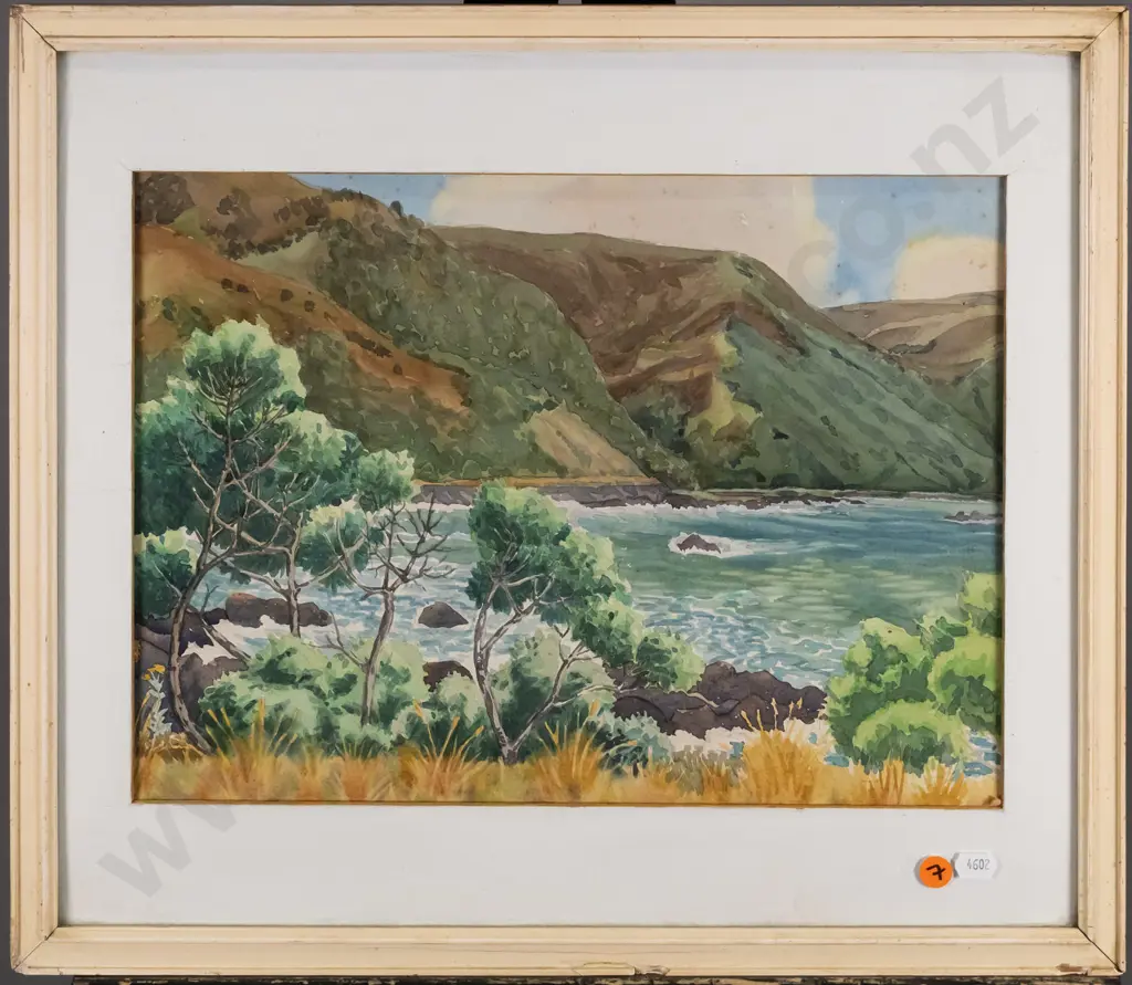 framed watercolour "On The way To Cromwell Gorge" (foxing) H-270 W-370 Image 1++