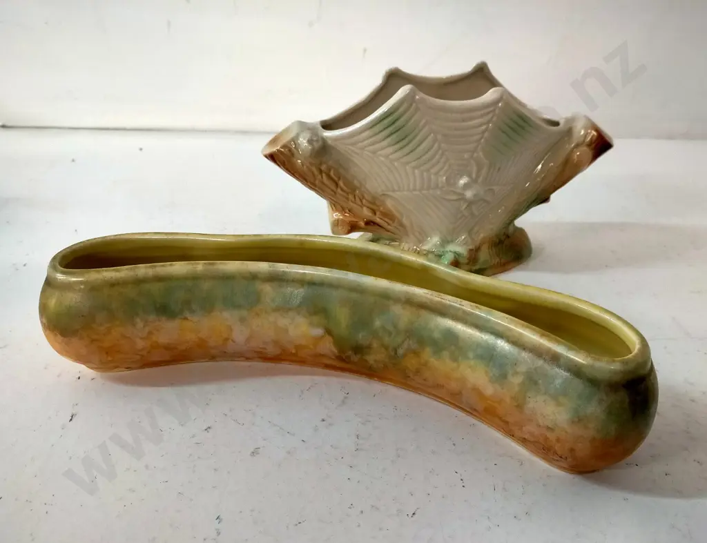 Titian spider web vase, Beswick trough vase Image 1++