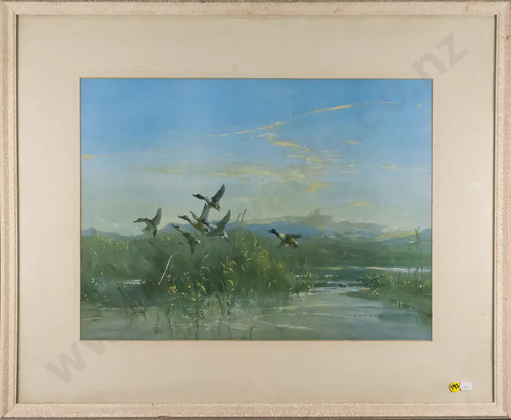 framed Vernon ward print "Evening Flight" H-370 W-490 Image 1++