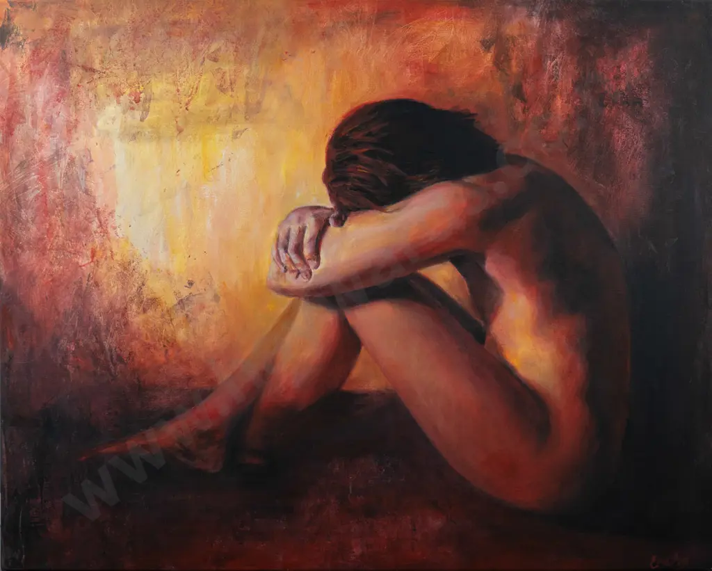 Escha van den Bogerd - oil on box canvas - Female nude H-800 W-1000 Image 1++