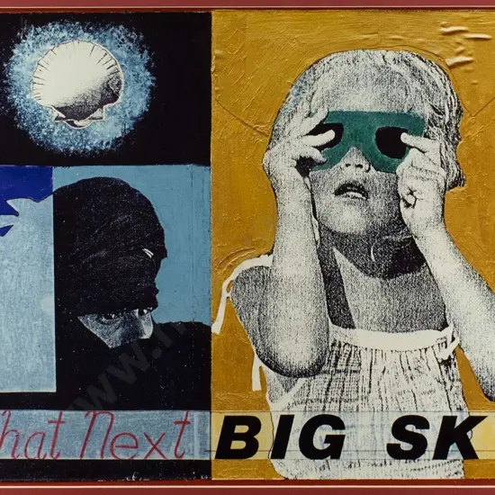 Brendon Lee 1990 - framed mixed media "Strange Angels for L.A" H-380 W-480