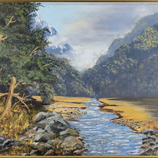 Erin O'Callaghan '02 - framed oil "Sabine River" H-490 W-590