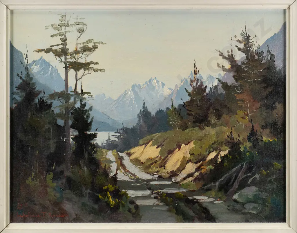 Wallace T Keown '77 - framed oil "Lake Mavora" H-340 W-440 Image 1++
