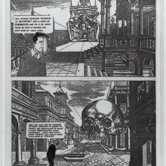 Barry Cleavin 1978 - framed etching A/P "Try Blinkers" H-340 W-250