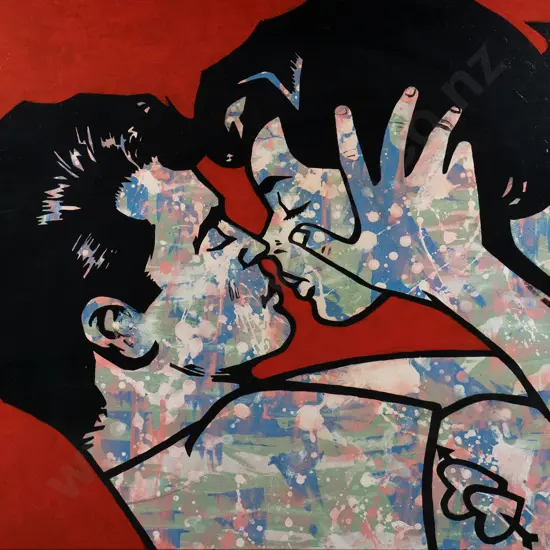 Simon Maclaren 2010 - boxed oil on canvas "Sweethearts #5" H-760 W-760