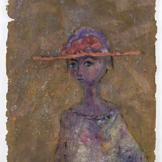 Norma Ross  '93- framed mixed media - portrait H-510 W-410