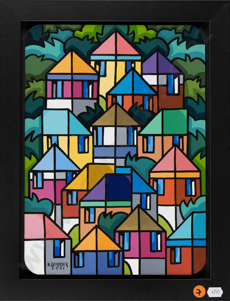 Nic Dempster 2021 -framed oil "By the town belt" H-290 W-210 Image 1++
