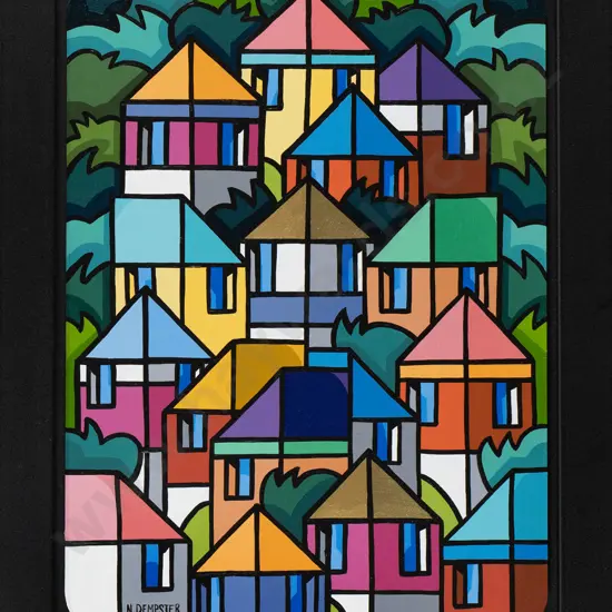 Nic Dempster 2021 -framed oil "By the town belt" H-290 W-210