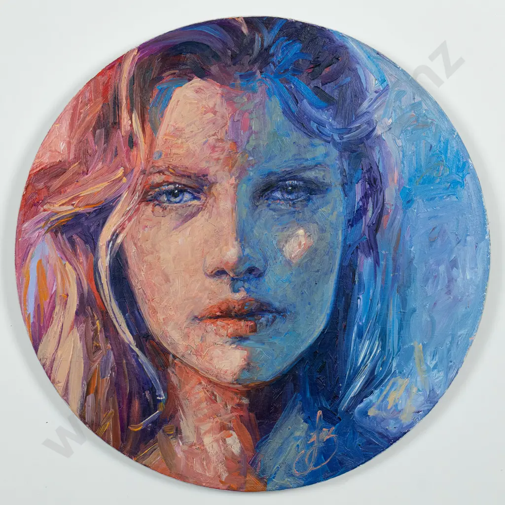 Jasmine Middlebrook - oil on board - portrait Diam-200 Image 1++
