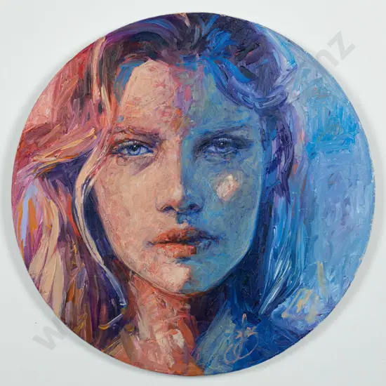 Jasmine Middlebrook - oil on board - portrait Diam-200