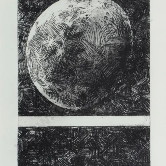 illegible signature - framed etching 1/2 "Apollo II"