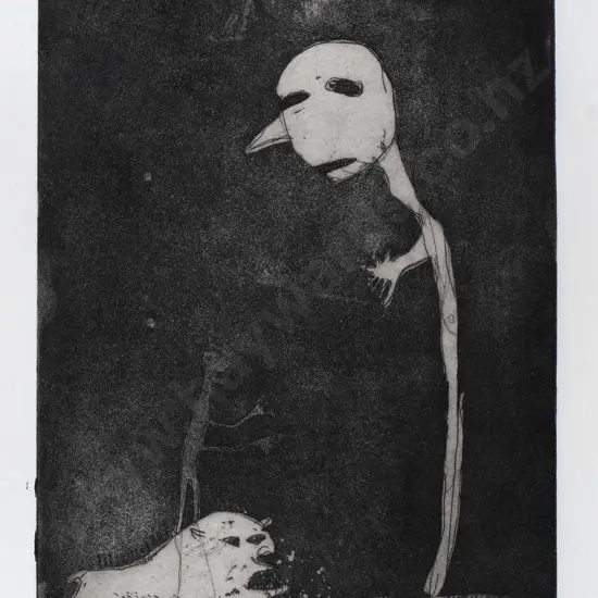 JFR '99 (James Robinson) framed ltd. edition print 1/2 "Dog boy/tall fella" H-340 W-180