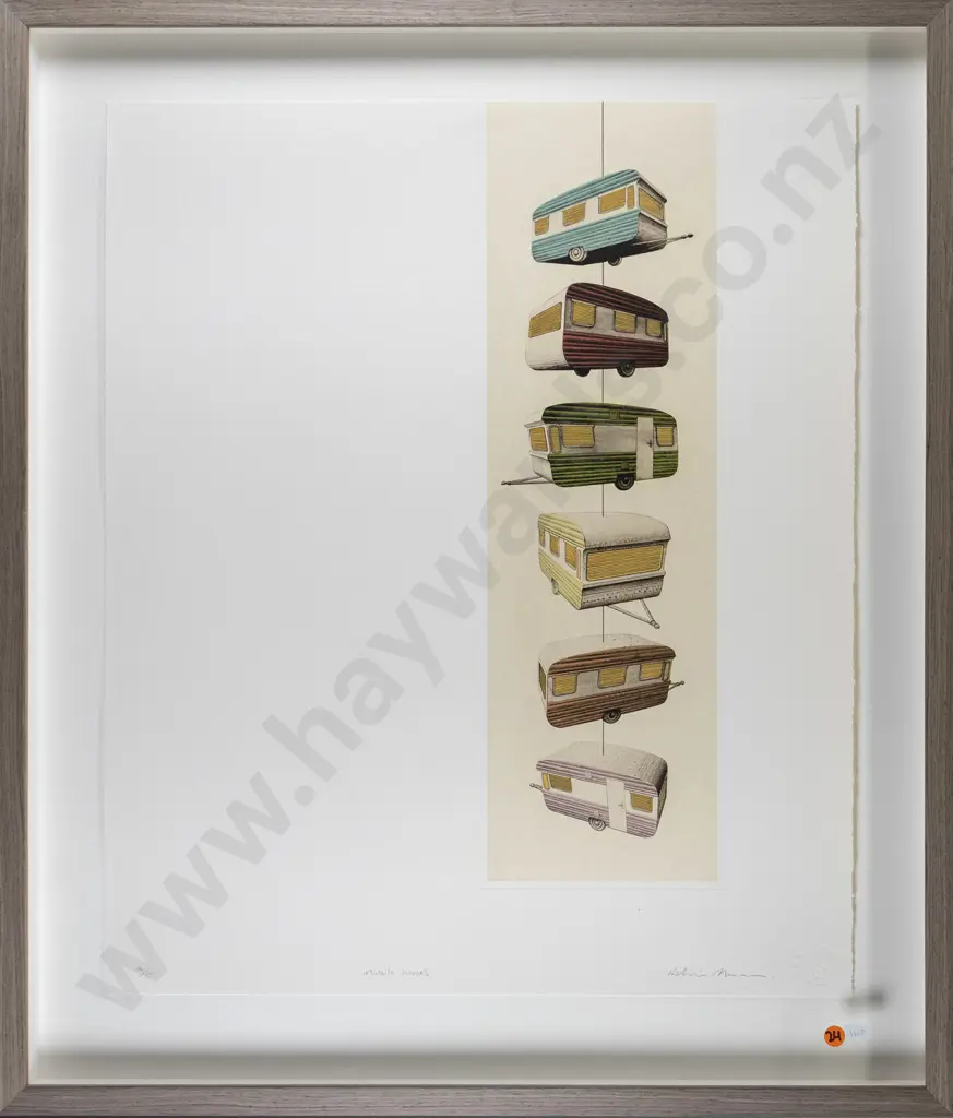Kelvin Mann - framed etching A/P "Mobile Homes" H-510 W-150 Image 1++