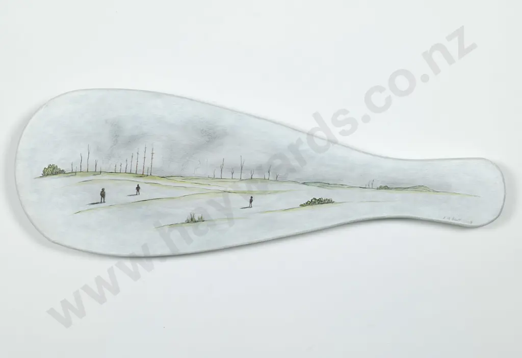 Robert Scott - acrylic on shaped board - "Civilisation" H-140 W-420 Image 1++