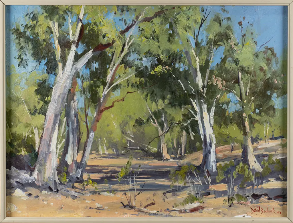 David Badcock '87 - framed oil - trees H-300 W-390 Image 1++