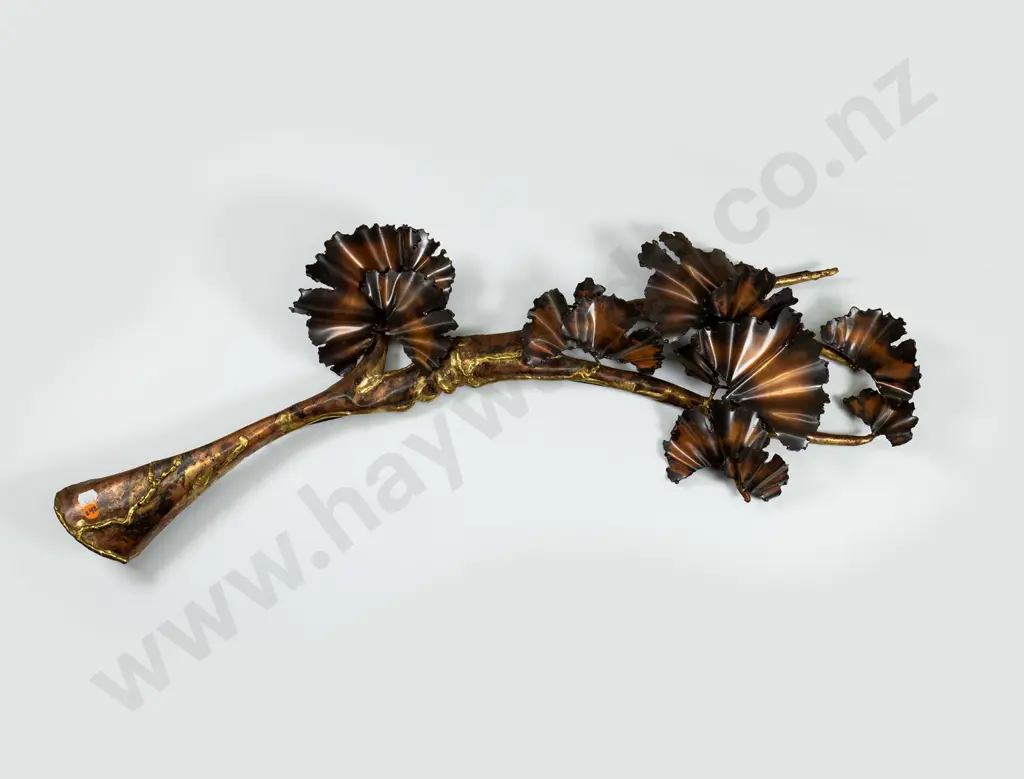Terry Stringer ? circa 78 - metal sculpture - Ginko Biloba L-840 H-400 Image 1++